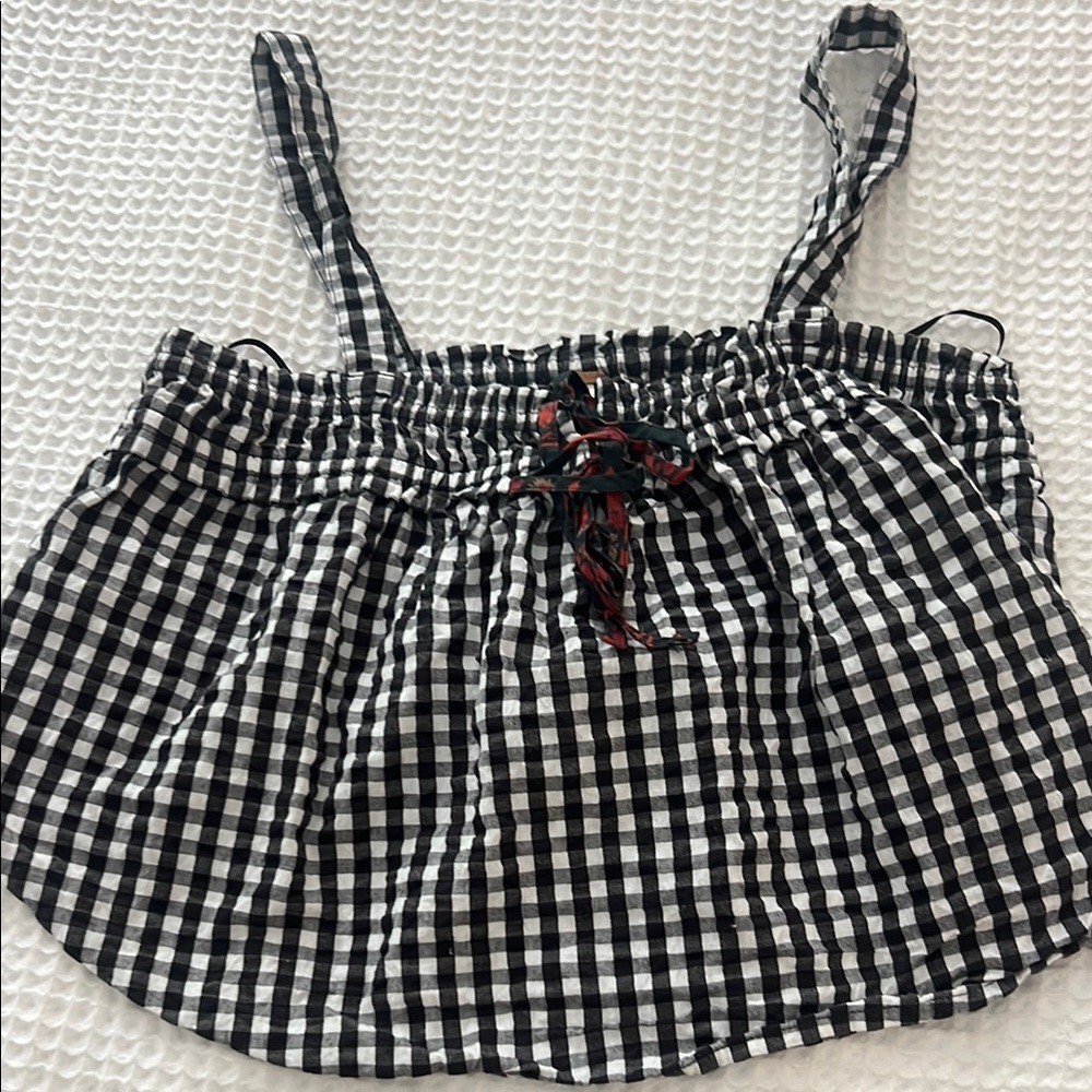 Black and White Gingham Crop Top